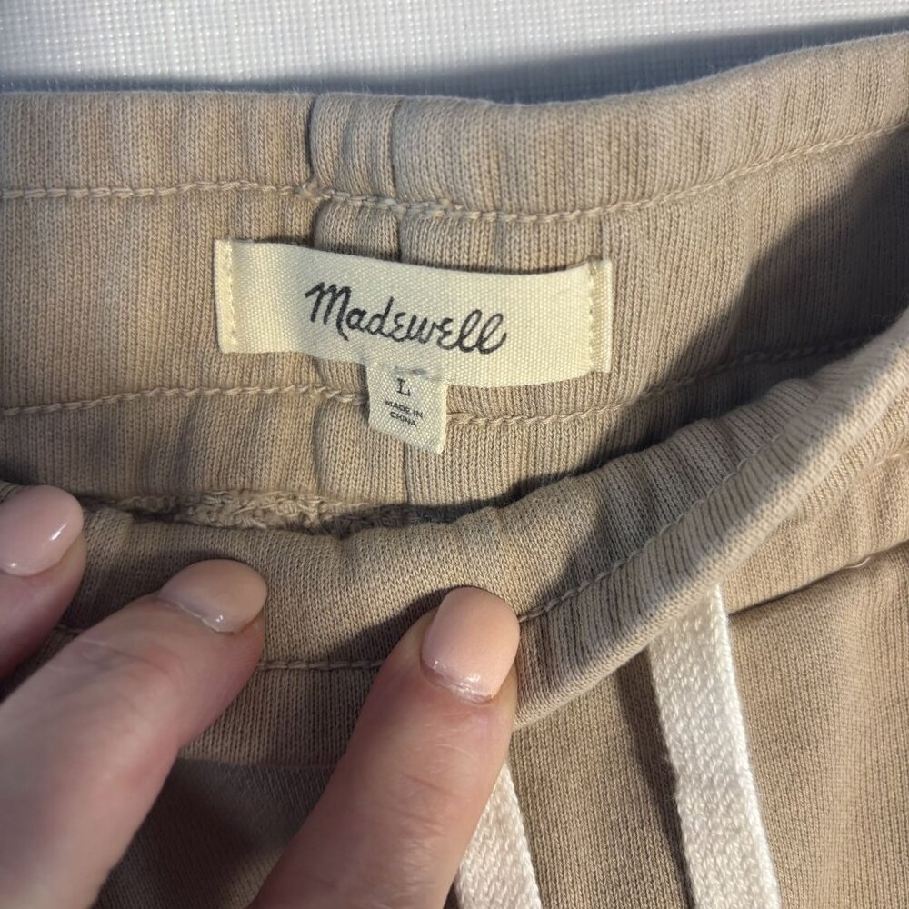 Beige & White Tie-Dye Joggers With Drawstring Waist Elastic Cuffs & Pockets - Picture 7 of 8